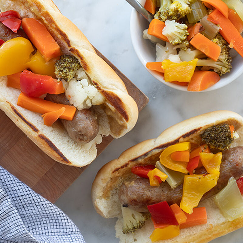 Italian Sausages with Giardiniera