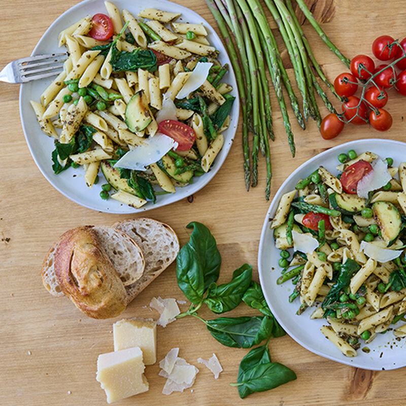 Spring Pasta with Basil Pesto